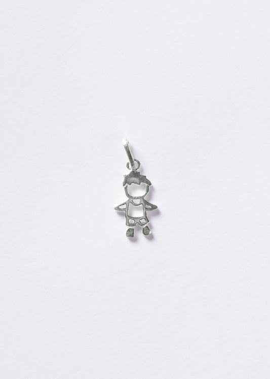 Dije mini Niño liso 14mm plata 925