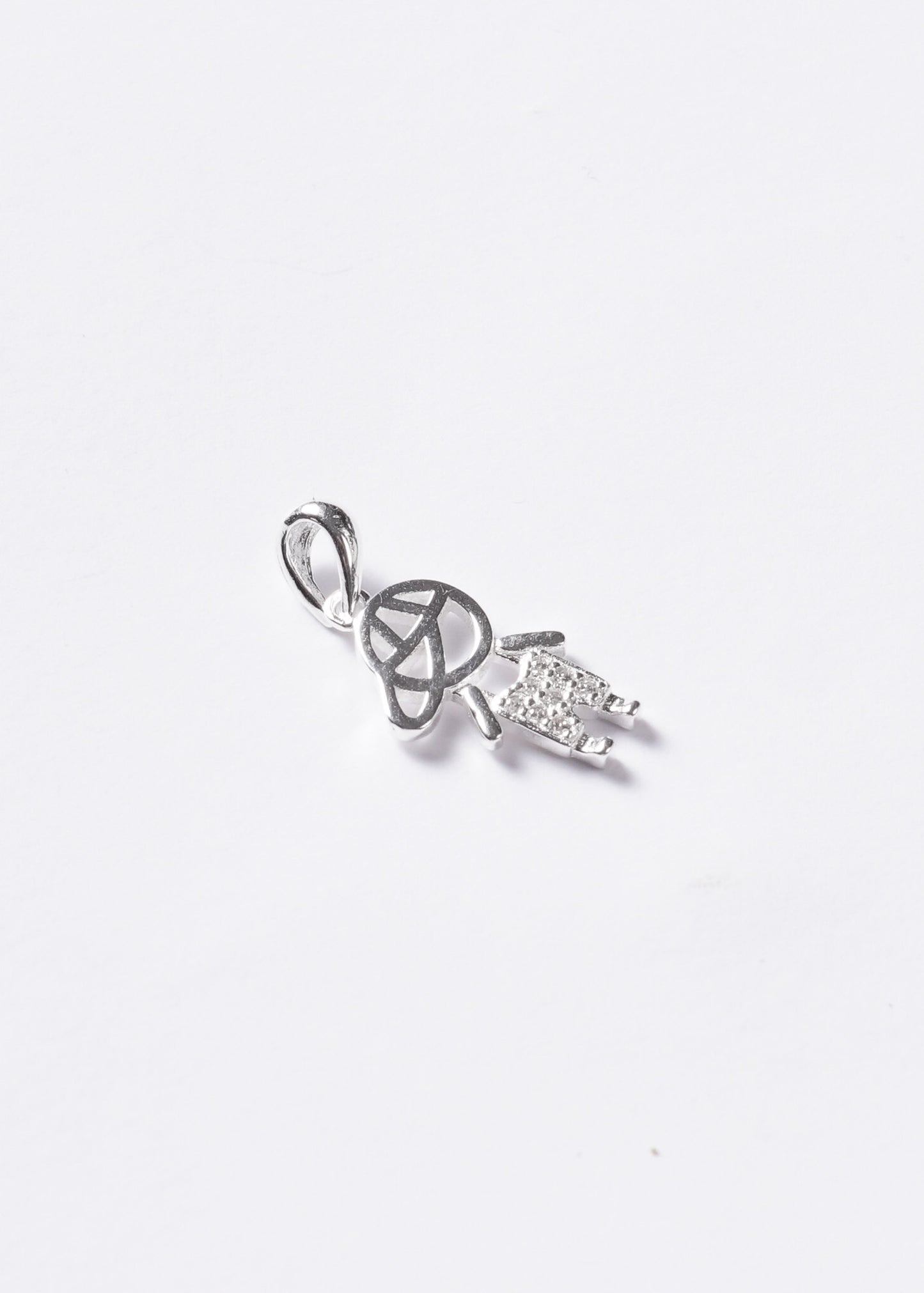 Dije Niño gorra con zirconias 20mm plata 925