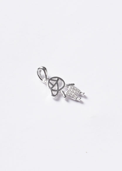 Dije Niño gorra con zirconias 20mm plata 925