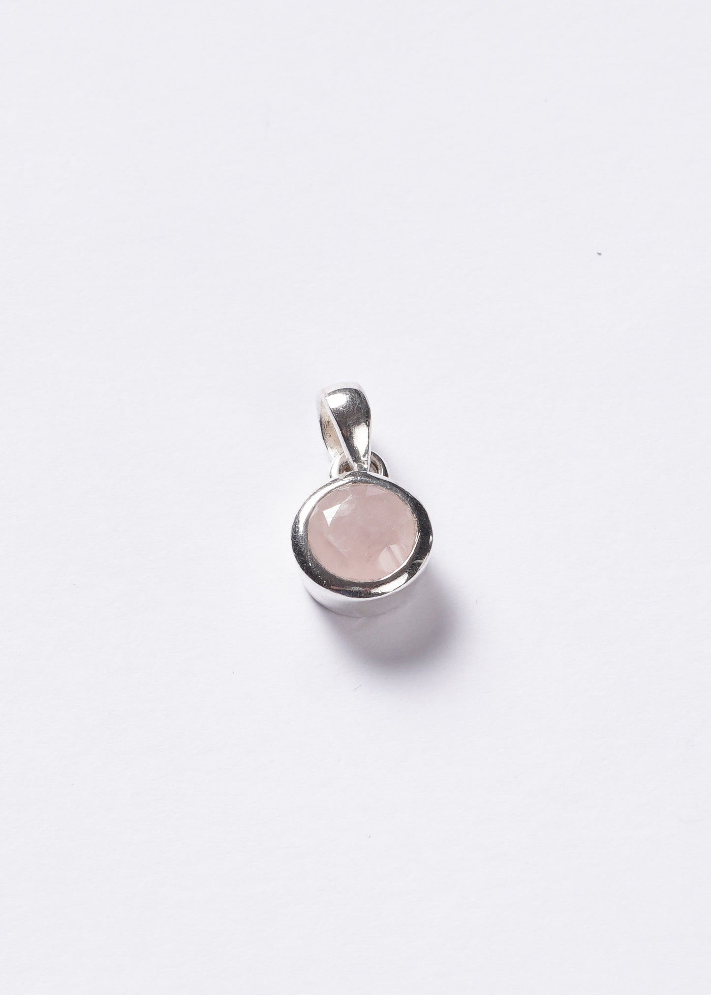 Dije Cuarzo Rosa macizo Plata 925
