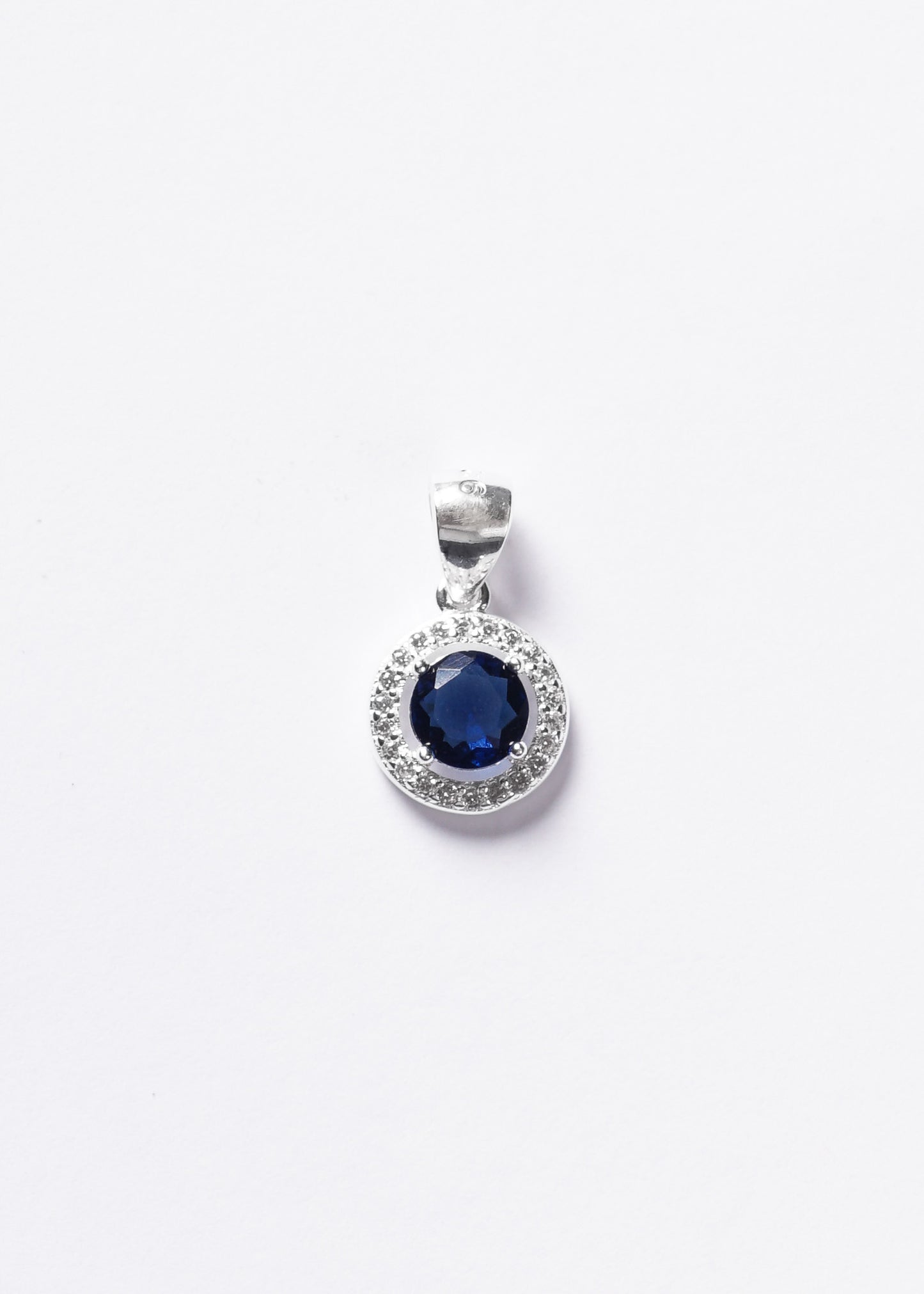 Dije Lady Di calado zirconia azul Plata 925