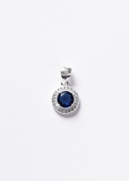 Dije Lady Di calado zirconia azul Plata 925