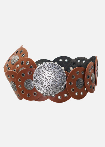 Cinto country texano con hebilla porosa