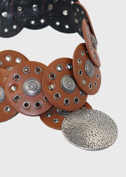 Cinto country texano con hebilla porosa