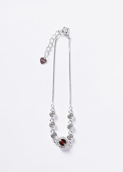 Pulsera veneciana Icon Royal Zirconia Roja Plata 925