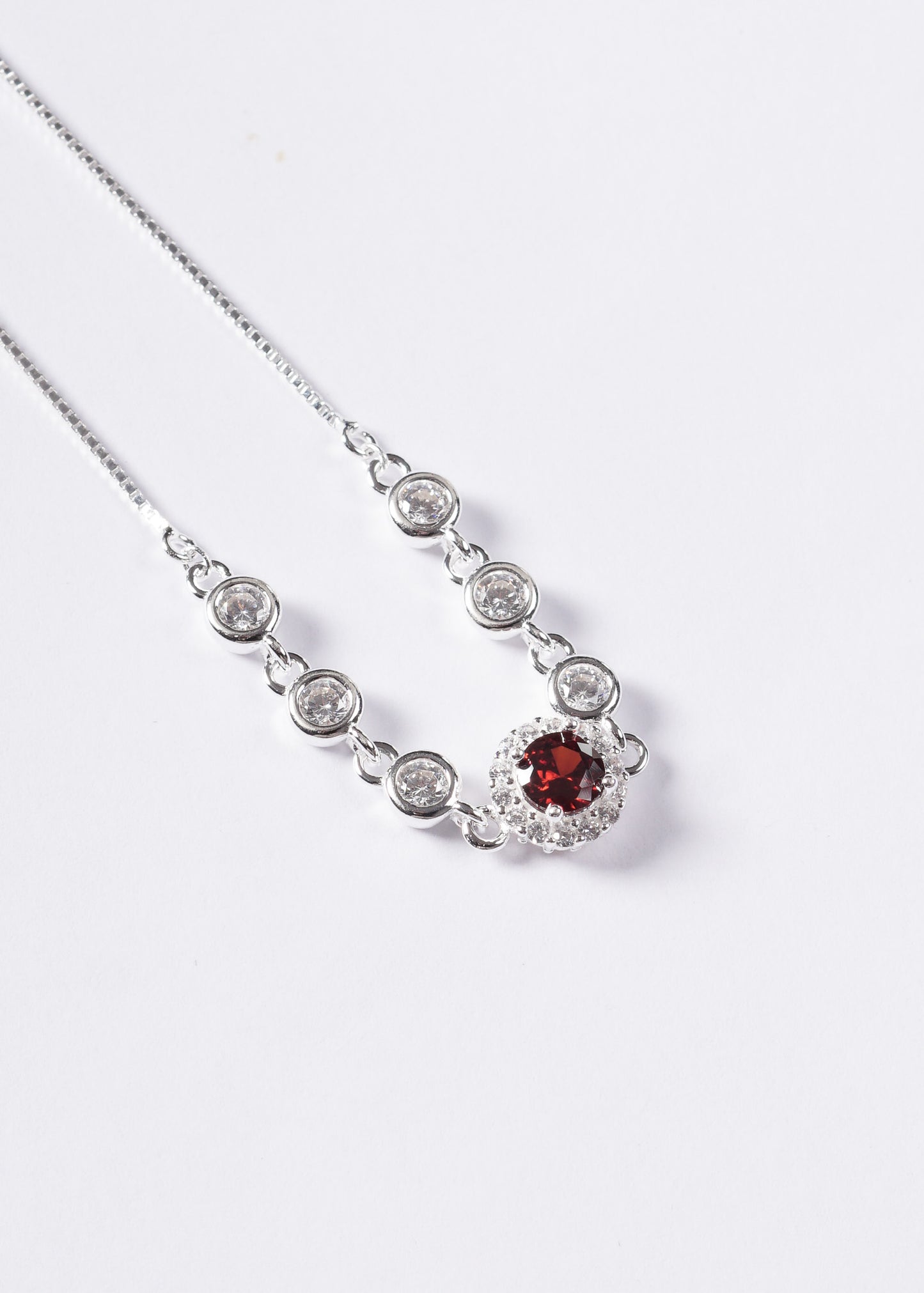 Pulsera veneciana Icon Royal Zirconia Roja Plata 925