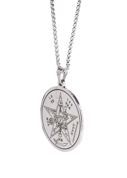 Cadena con dije tetragramatón acero quirúrgico
