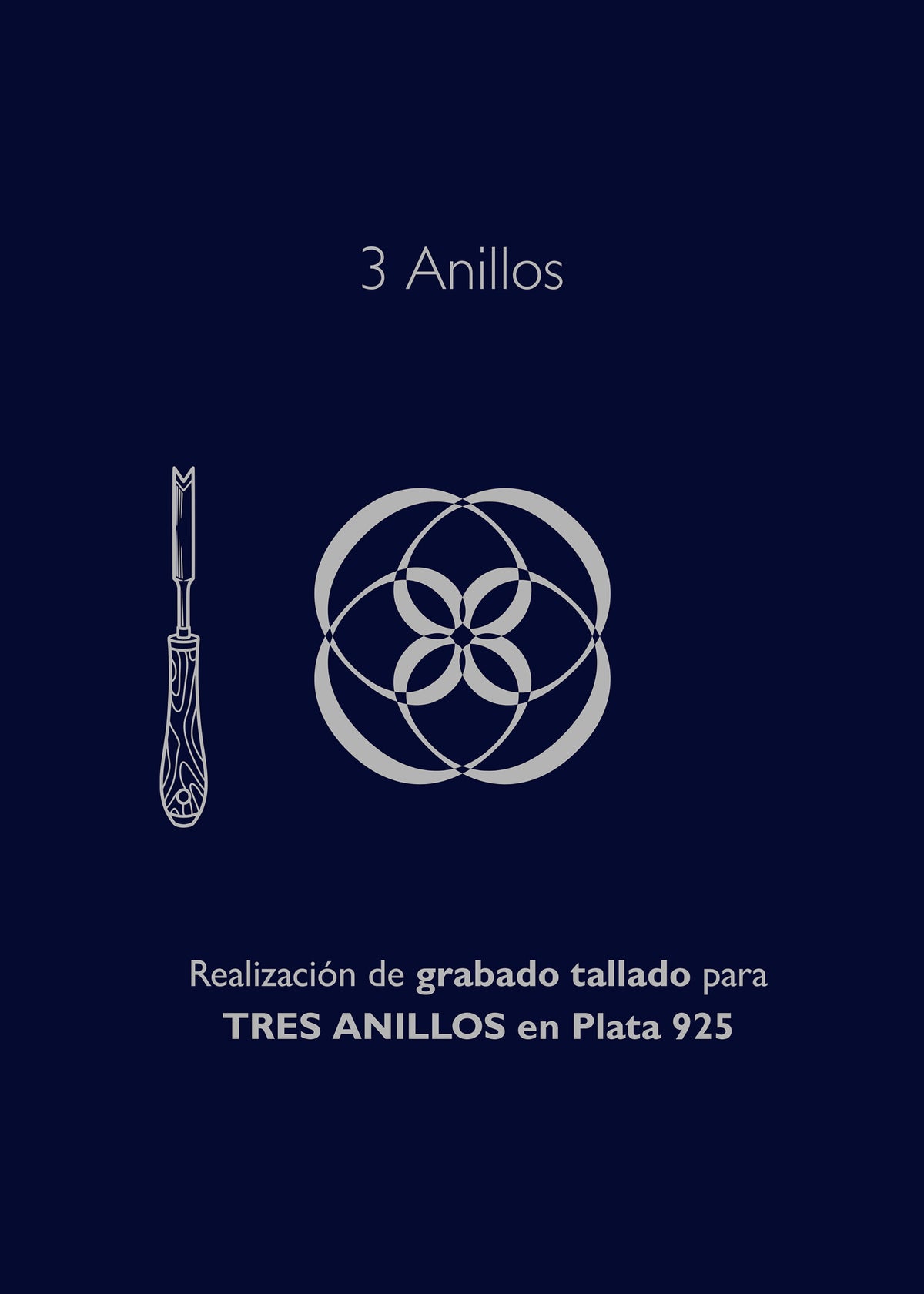 Realización de Grabado Tallado Para TRES Anillos en Plata 925