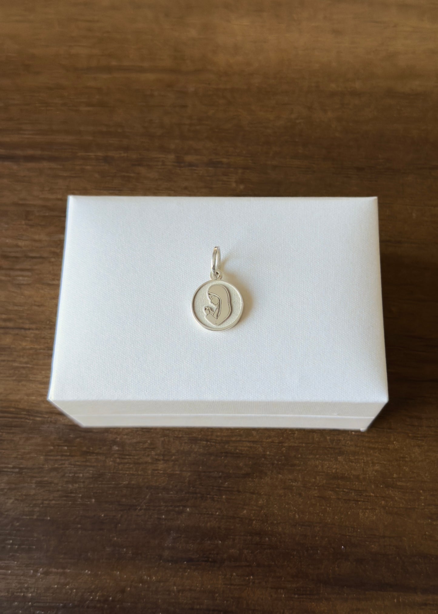 Dije medalla Virgen niña plata 950