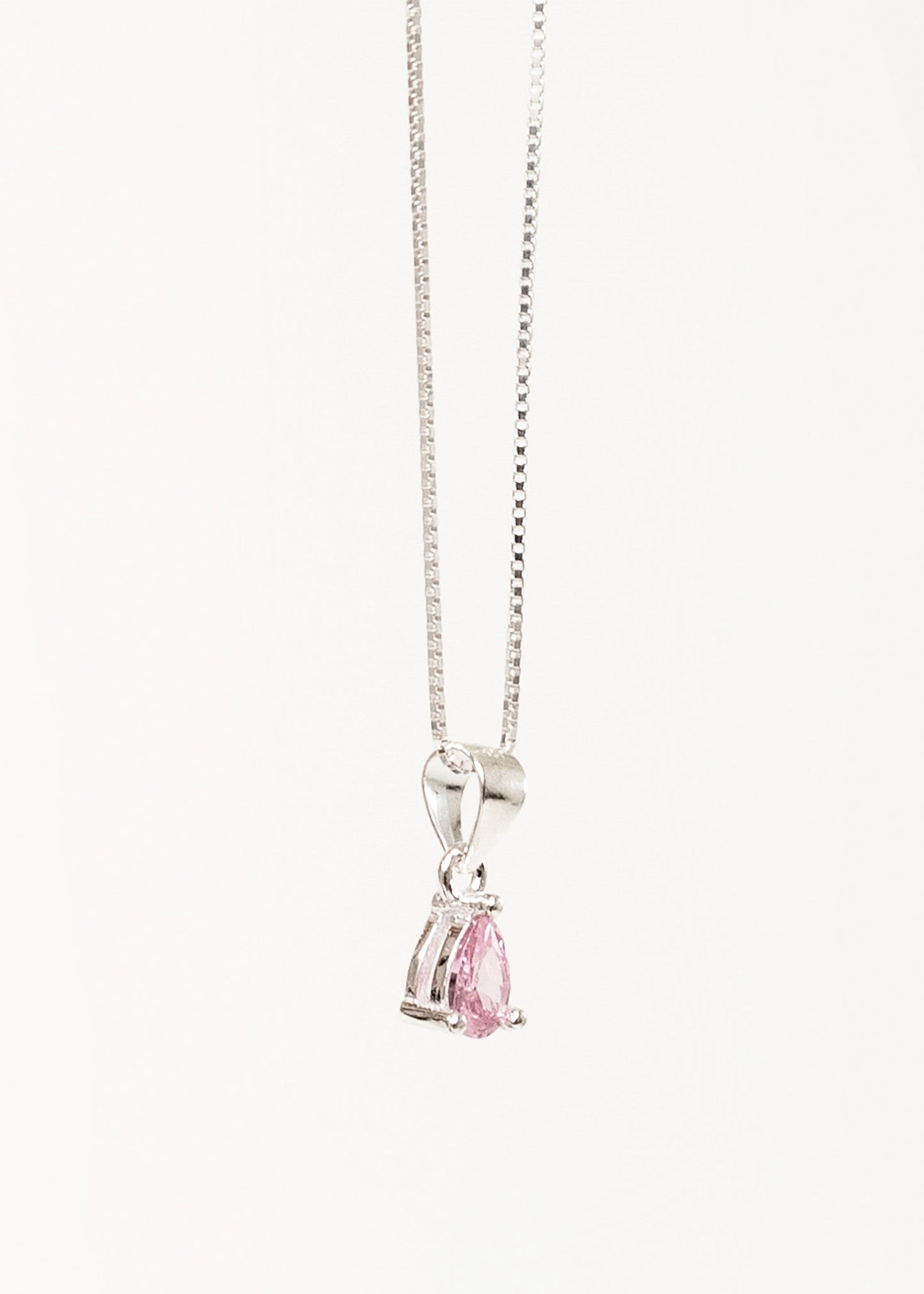 Cadena collar punto luz gota zirconia plata 925