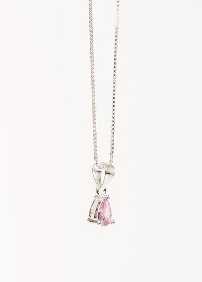 Cadena collar punto luz gota zirconia plata 925