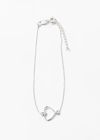 Pulsera corazón calado plata 925