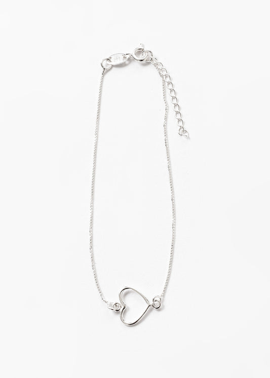 Pulsera corazón plata 925