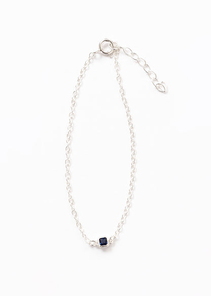 Pulsera forcet con punto luz cuadrado zirconia plata 925