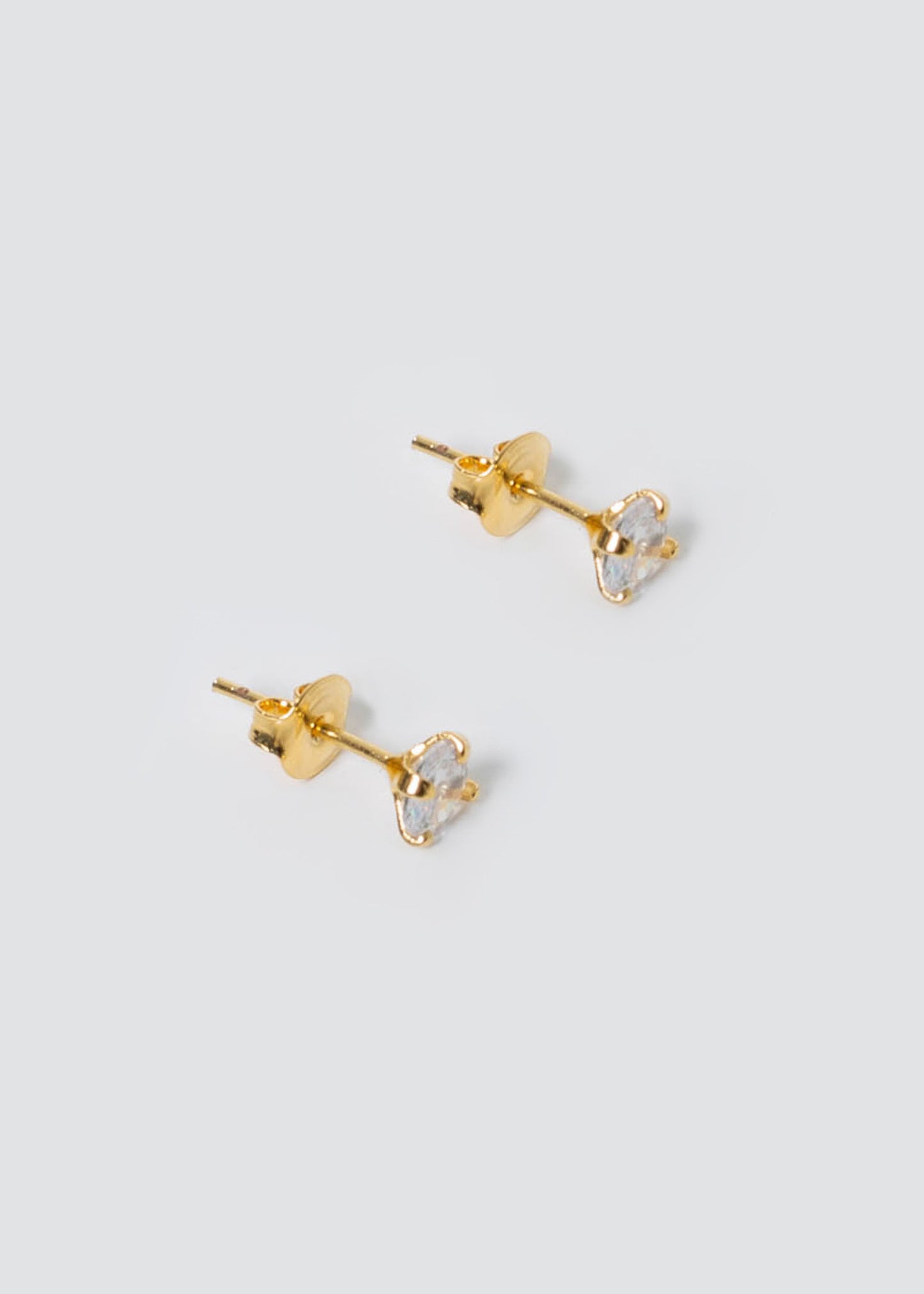 Caravanas punto luz baño en oro 18k & zirconia