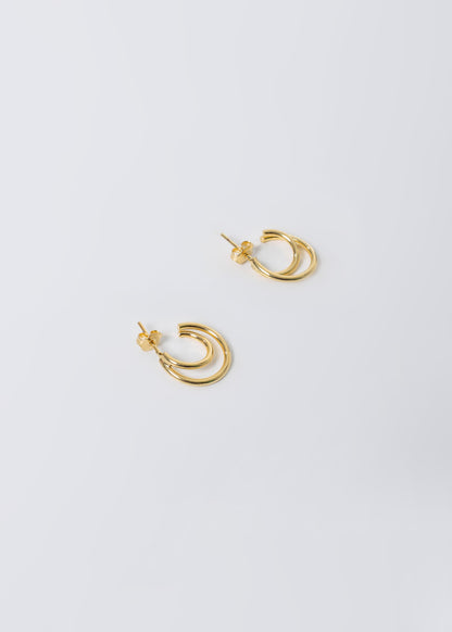 Caravanas Luna baño en oro 18k