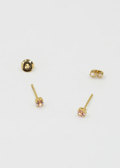 Caravanas punto luz mini baño en oro 18k