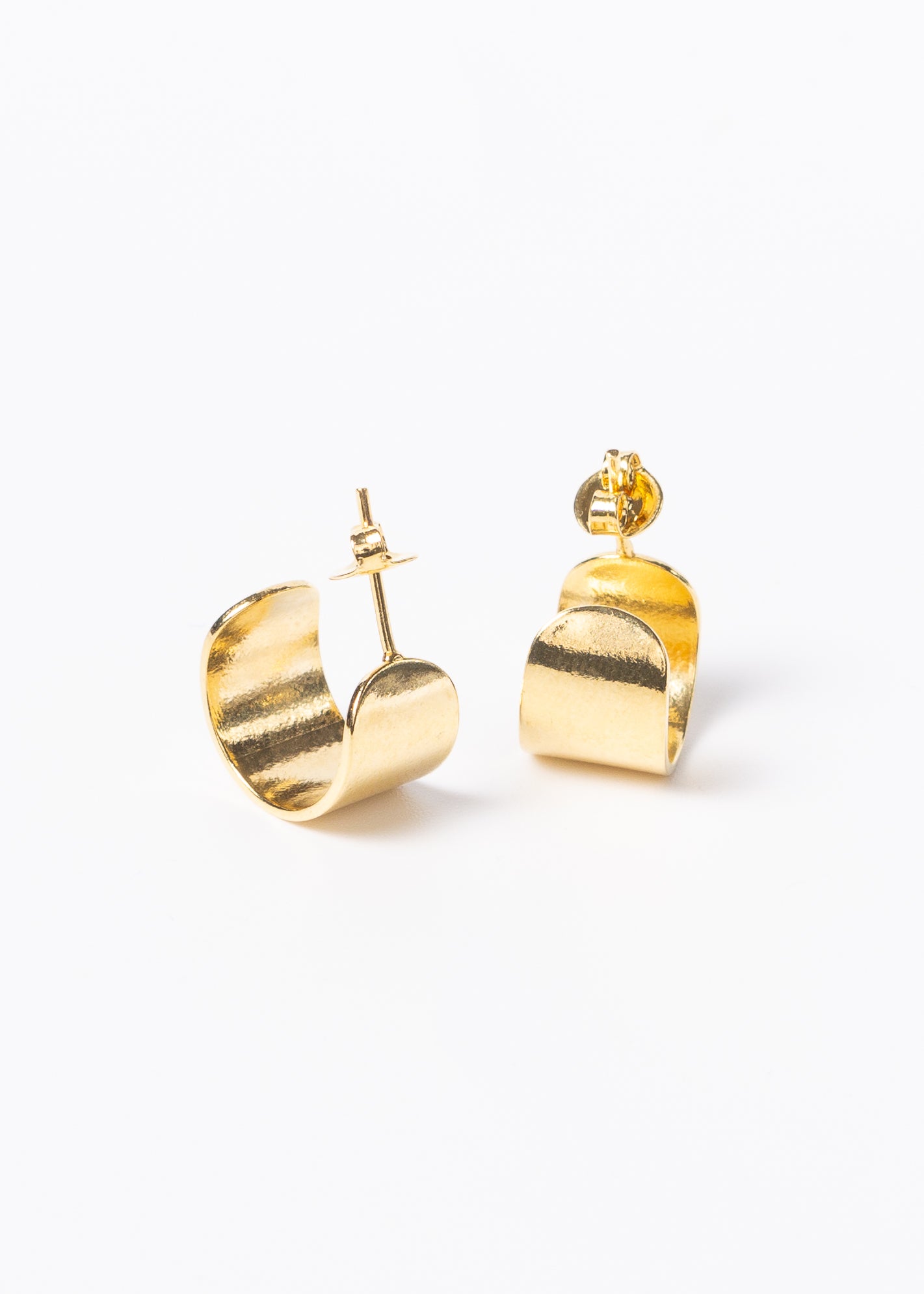 Caravanas aros anchos baño en oro 18k