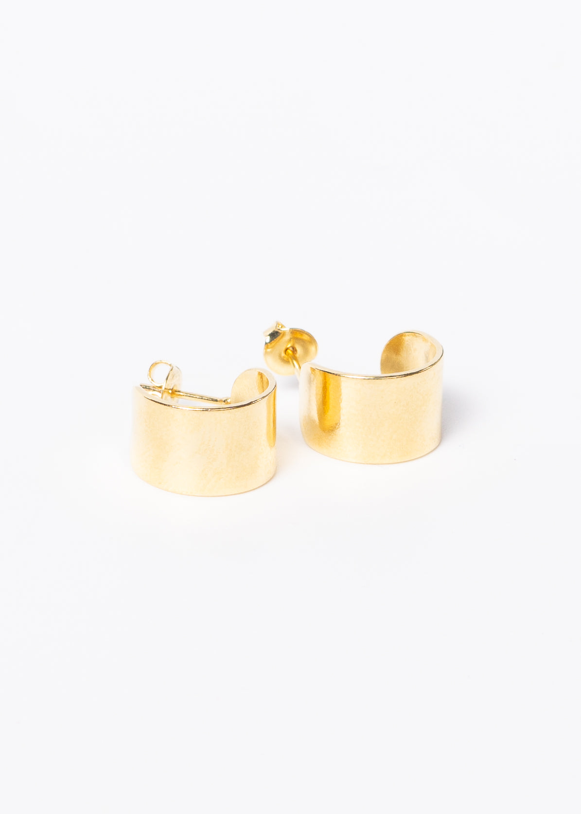 Caravanas aros anchos baño en oro 18k