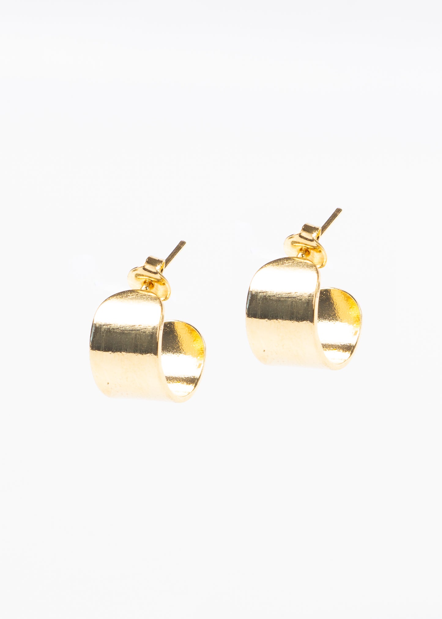 Caravanas aros anchos baño en oro 18k