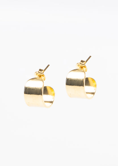 Caravanas aros anchos baño en oro 18k