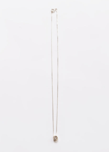 Cadena collar con dije punto luz zirconia baño en oro 18k