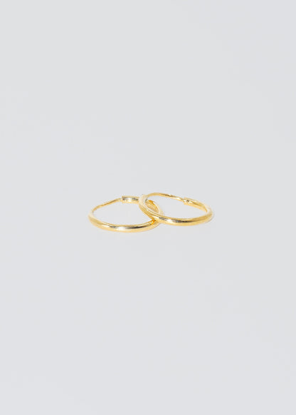 Caravanas aros básicos baño en oro 18k
