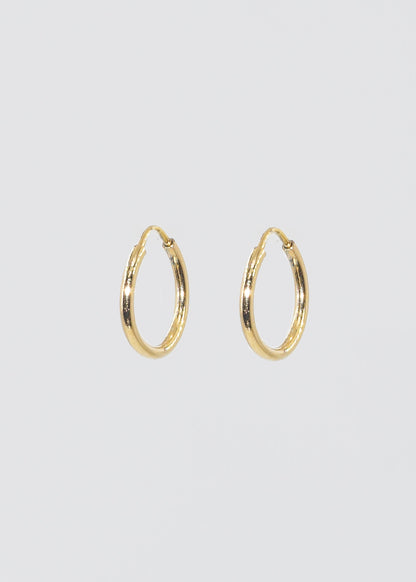 Caravanas aros básicos baño en oro 18k
