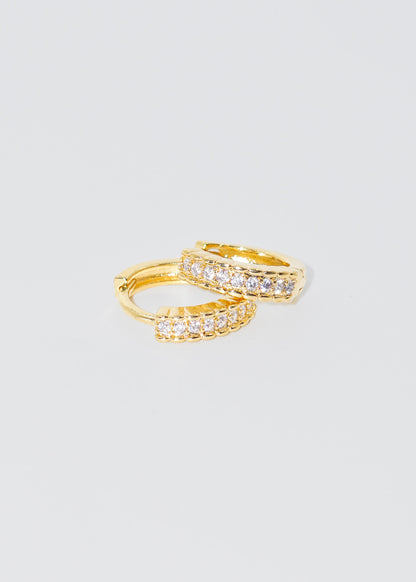 Caravanas aros con zirconia baño en oro 18k