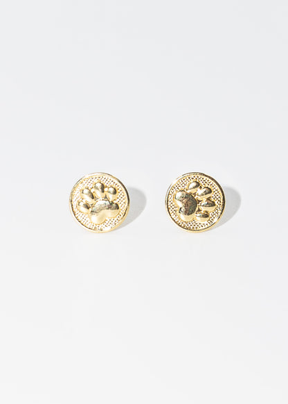 Caravanas huella de perro baño en oro 18k