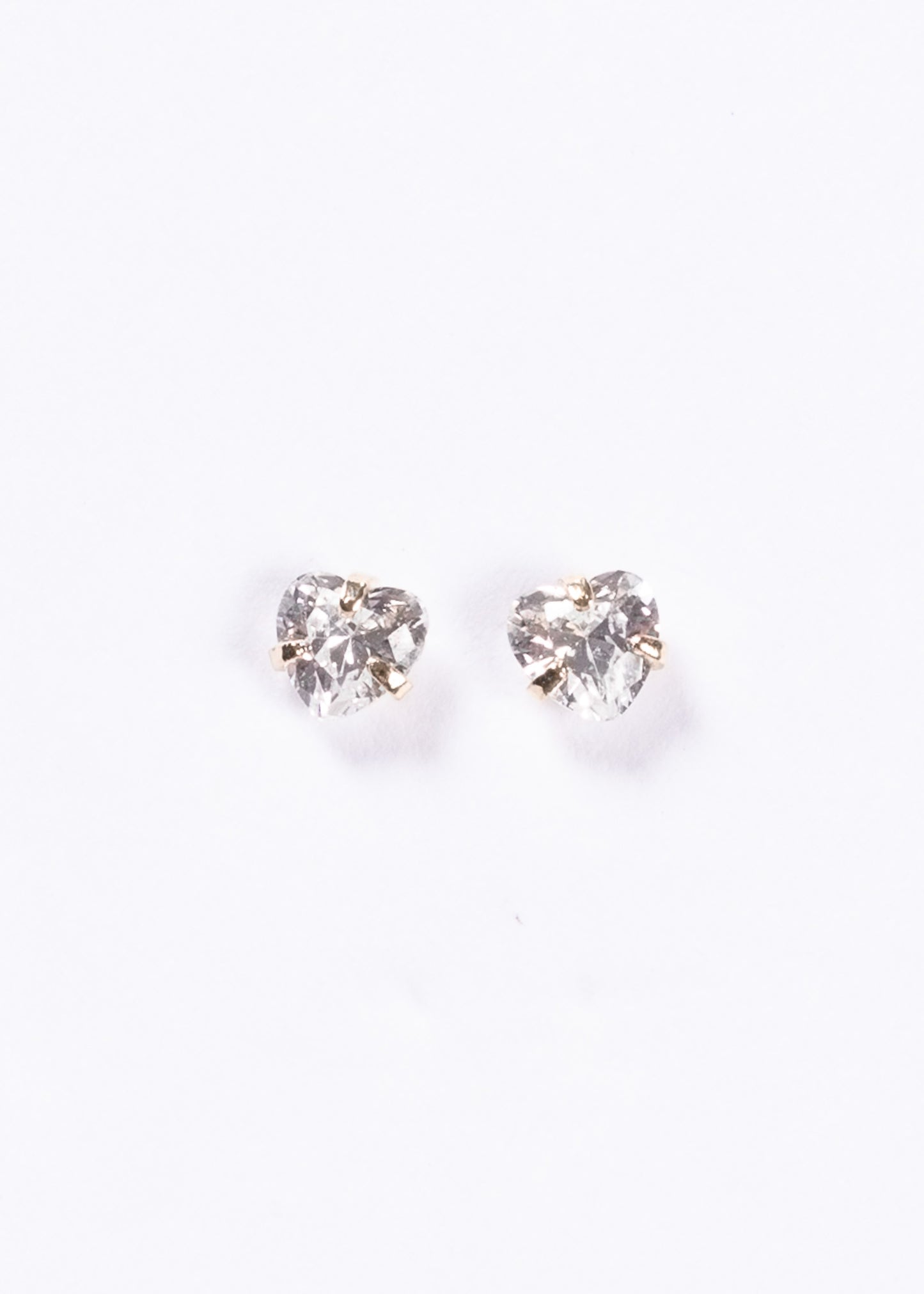 Caravanas punto luz corazón mini baño en oro 18k