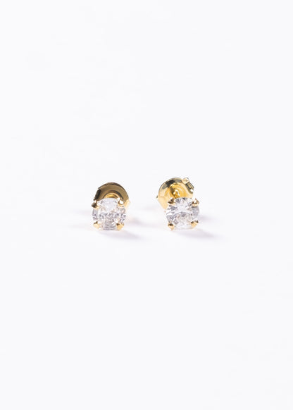 Caravanas punto luz 5mm baño en oro 18k