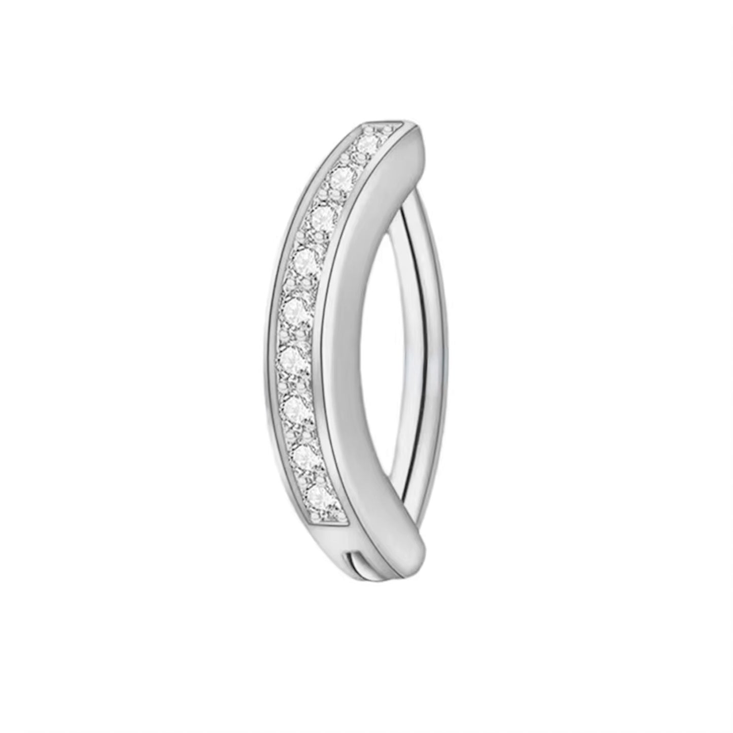 Piercing de ombligo mini zirconias acero quirúrgico - Dorado