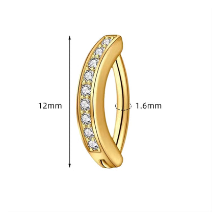 Piercing de ombligo mini zirconias acero quirúrgico - Dorado