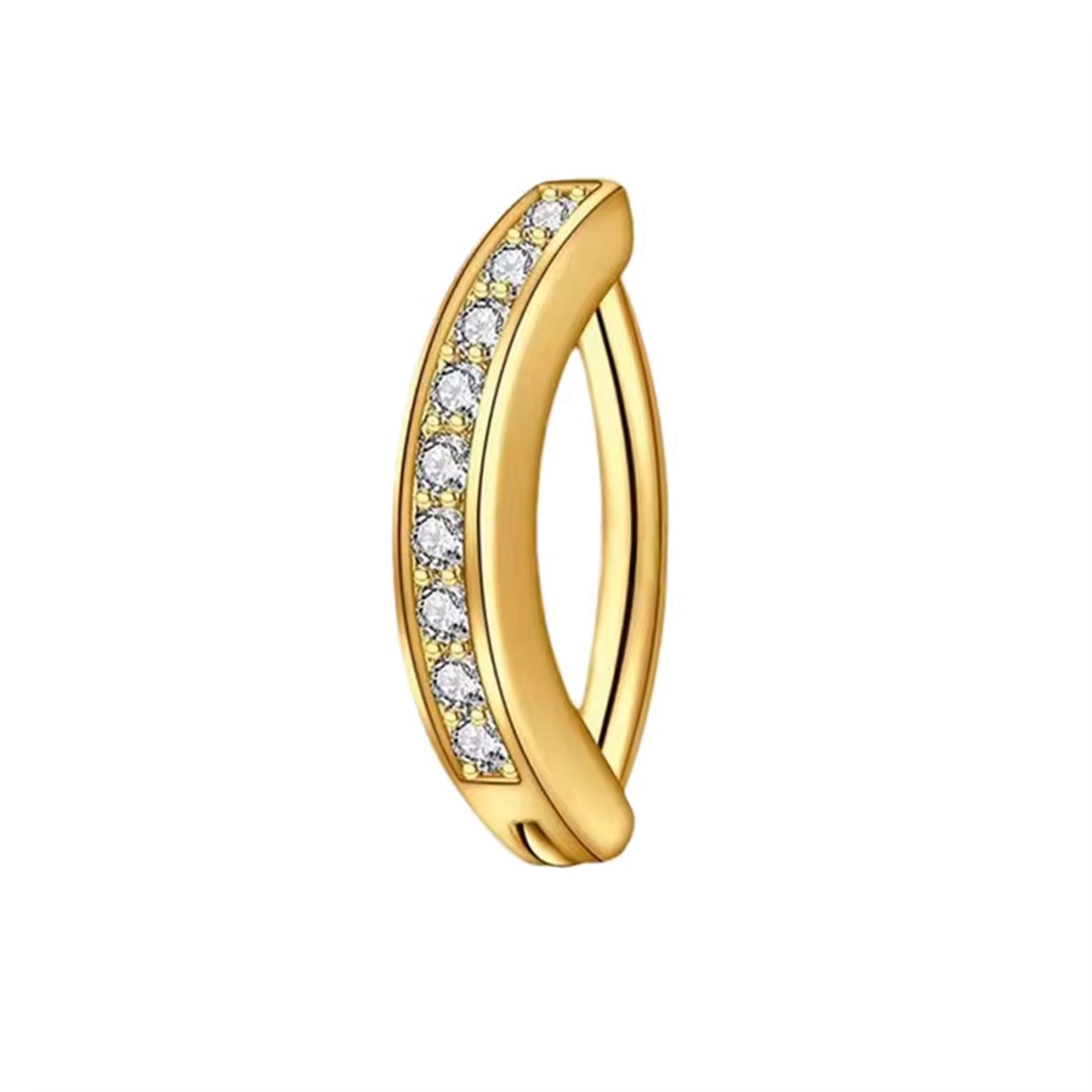 Piercing de ombligo mini zirconias acero quirúrgico - Dorado