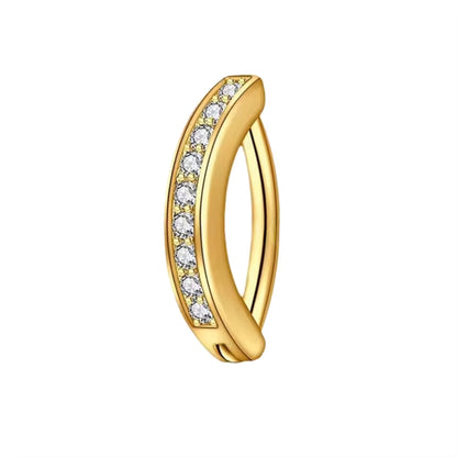 Piercing de ombligo mini zirconias acero quirúrgico - Dorado