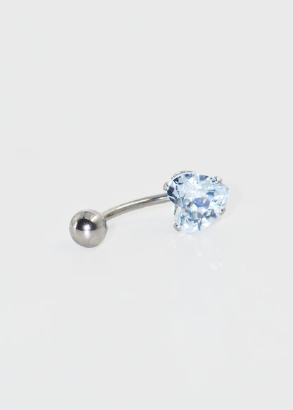Piercing ombligo corazón zirconia acero quirúrgico