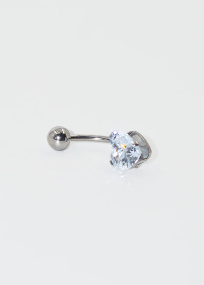 Piercing ombligo corazón zirconia acero quirúrgico