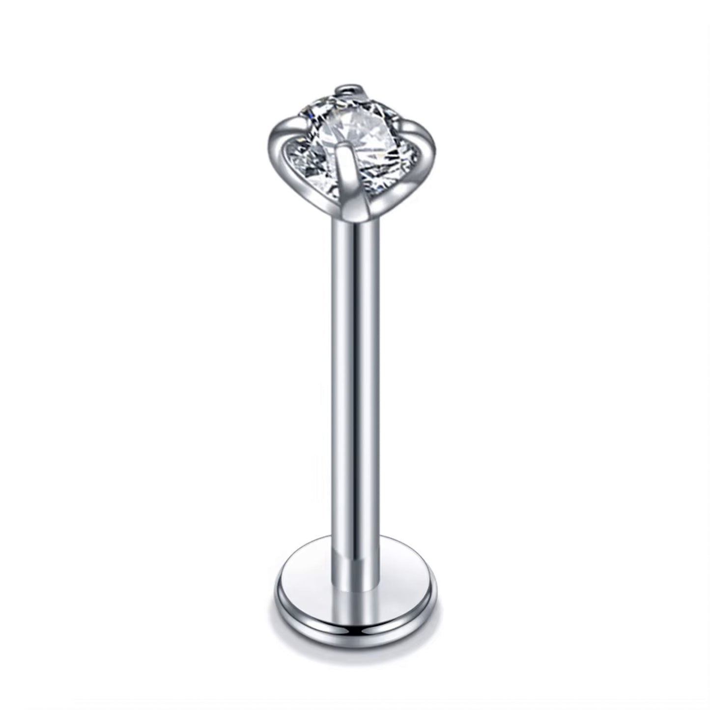 Piercing labret con zirconia acero quirúrgico