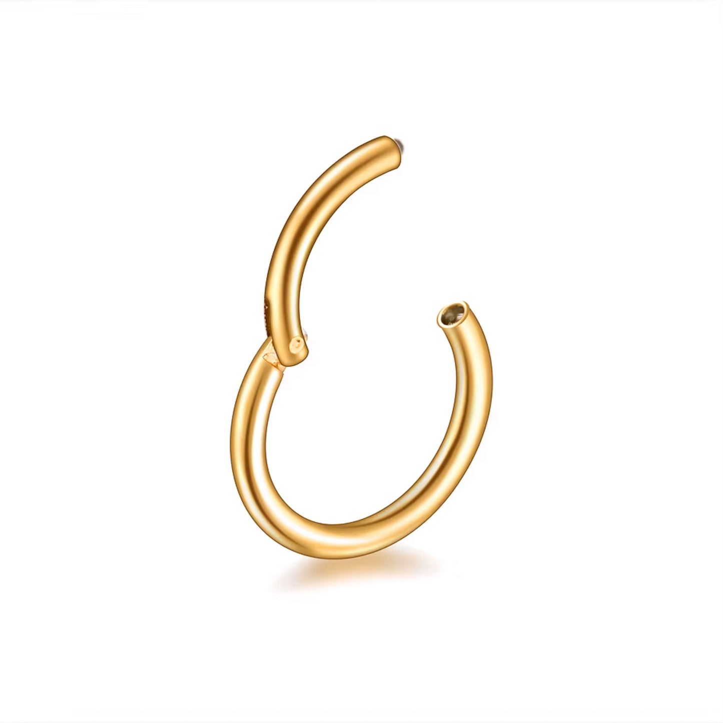 Piercing aro clicker fino 1mm acero quirúrgico - Dorado