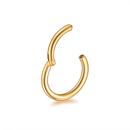 Piercing aro clicker fino 1mm acero quirúrgico - Dorado