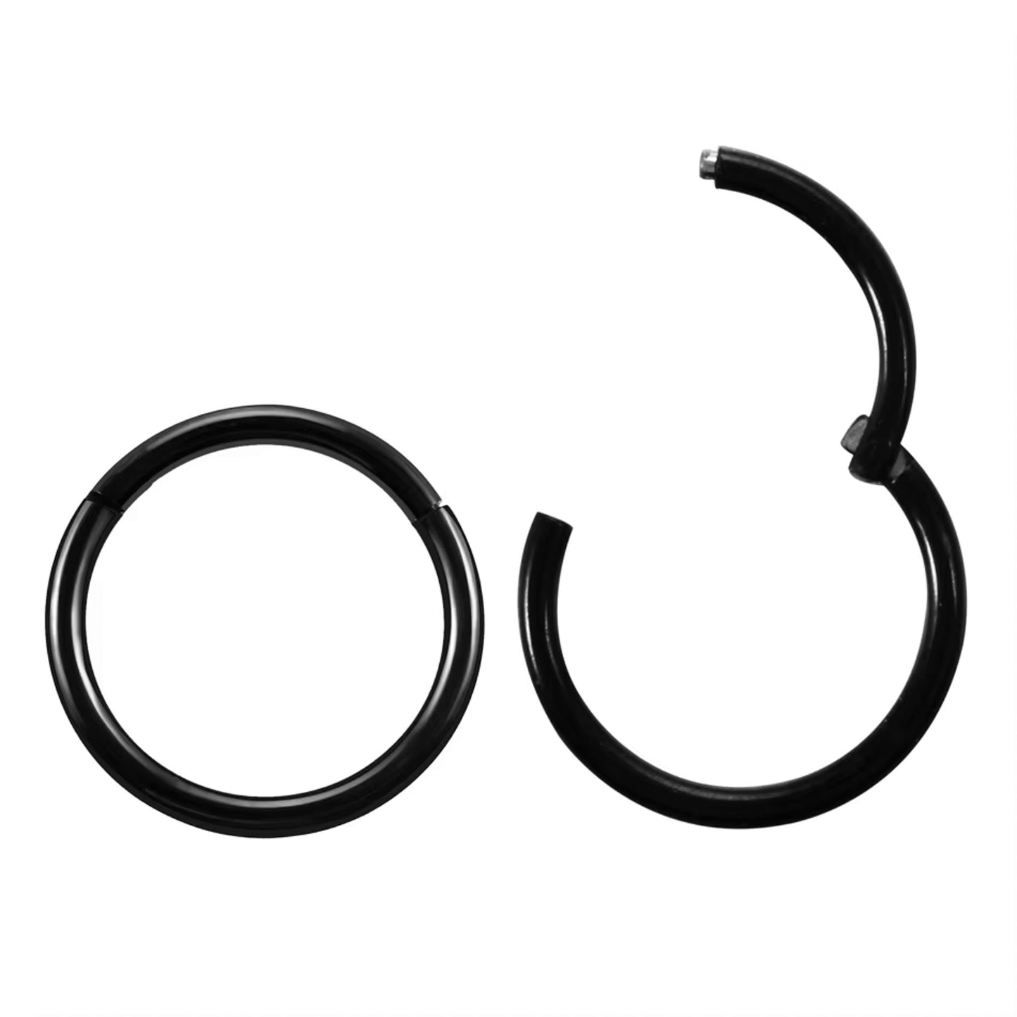 Piercing aro clicker fino 1mm acero quirúrgico - Negro