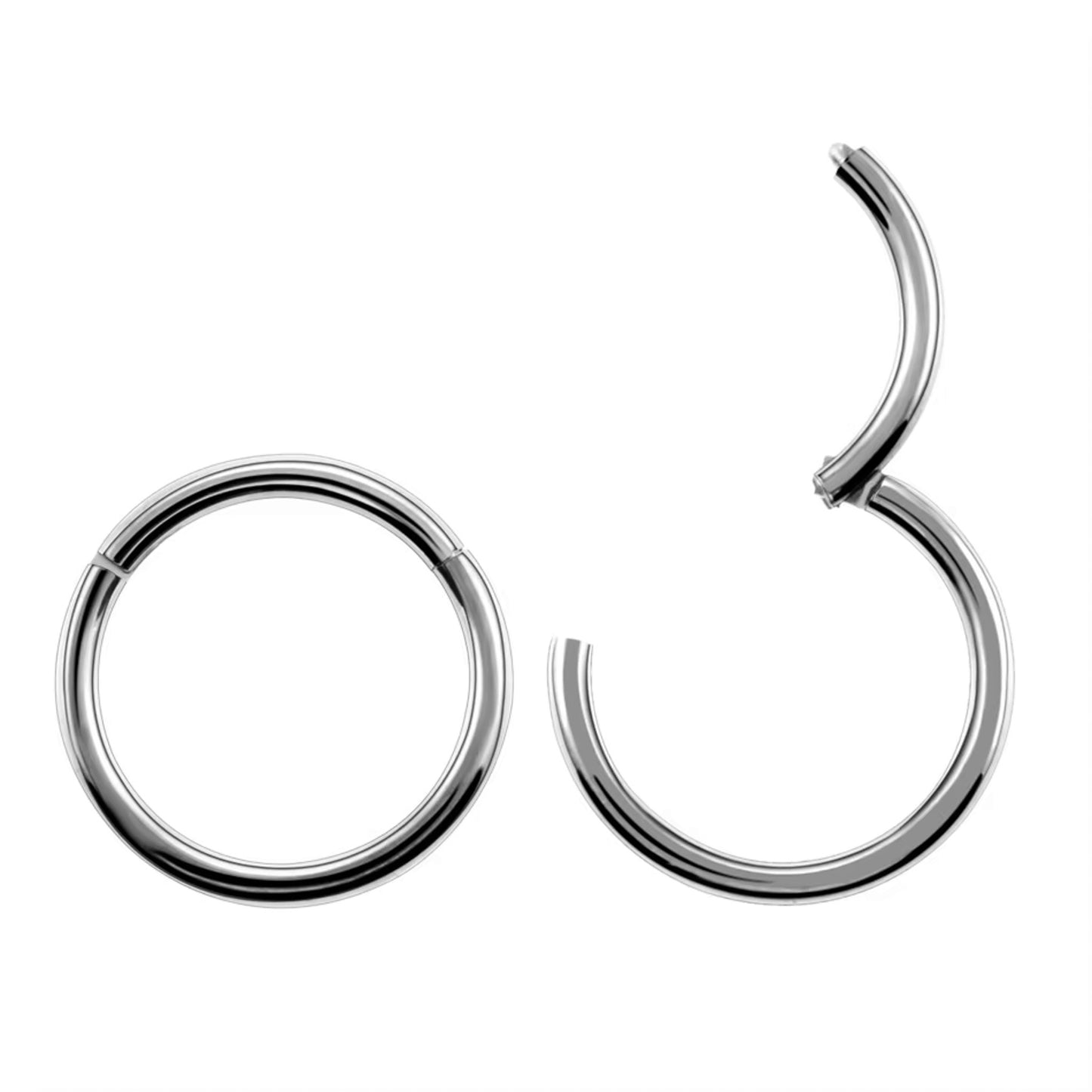 Piercing aro clicker fino 1mm acero quirúrgico - Plateado