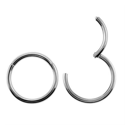 Piercing aro clicker fino 1mm acero quirúrgico - Plateado