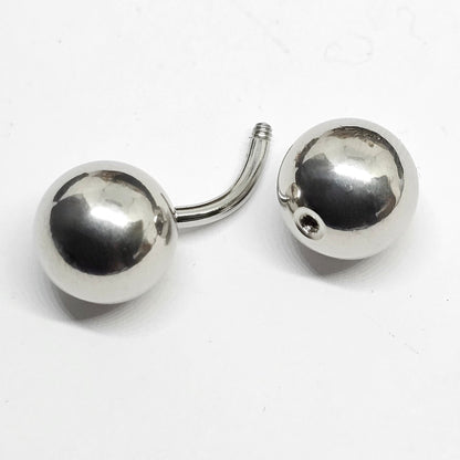 Piercing ombligo liso esferas 5mm Acero Quirúrgico
