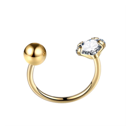 Piercing septum combinado brillo y bolita acero quirúrgico - Plateado/dorado/negro