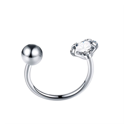Piercing septum combinado brillo y bolita acero quirúrgico - Plateado/dorado/negro
