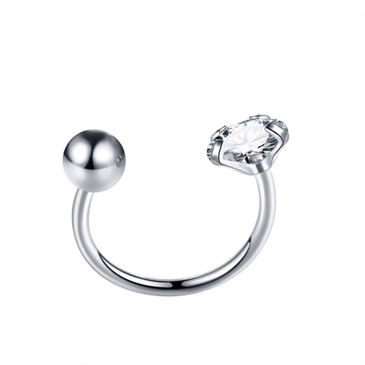 Piercing septum combinado brillo y bolita acero quirúrgico - Plateado/dorado/negro