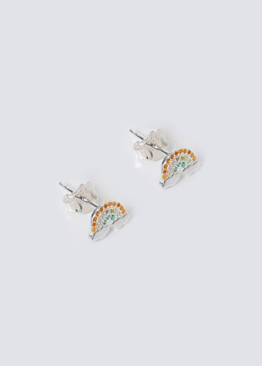 Caravanas miniatura arcoíris plata 925