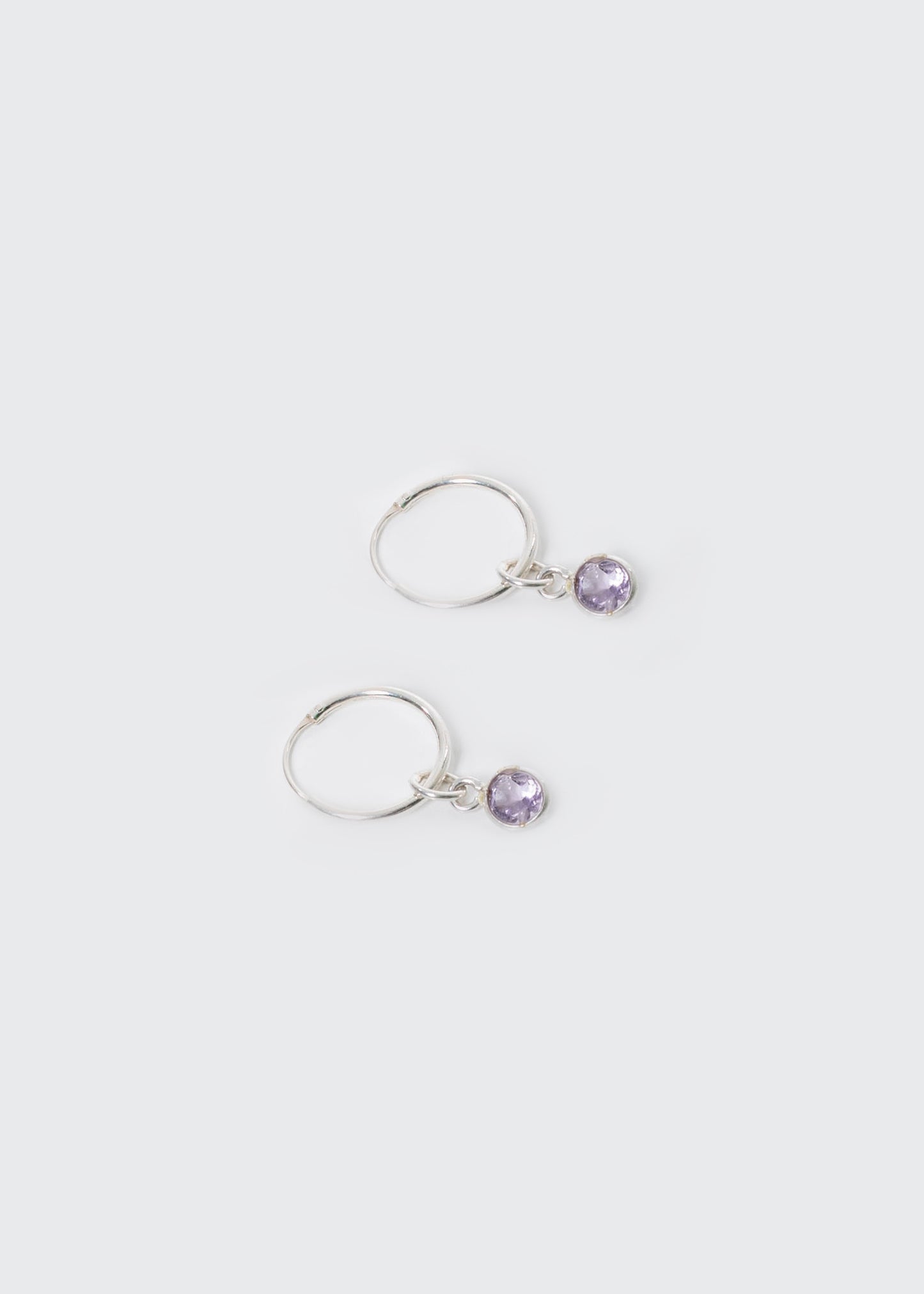 Aros con dije amatista plata 925